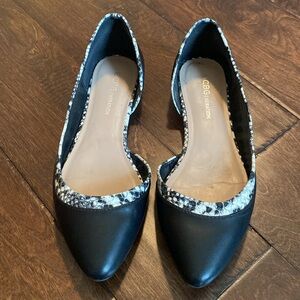 BCBGeneration sz 6 Crystal style flat w/snakeskin type trim.